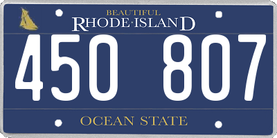 RI license plate 450807