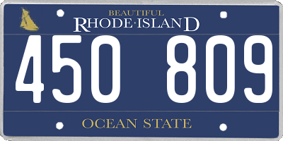 RI license plate 450809
