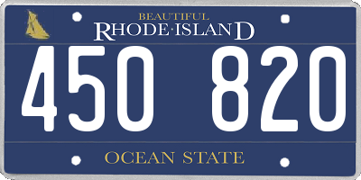 RI license plate 450820
