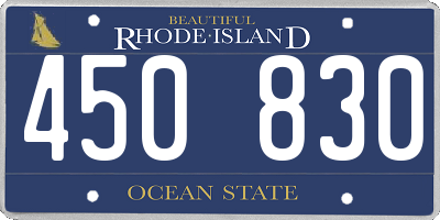 RI license plate 450830