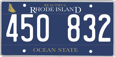 RI license plate 450832