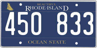 RI license plate 450833