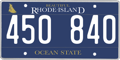 RI license plate 450840