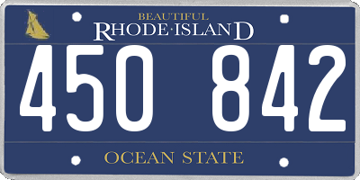 RI license plate 450842