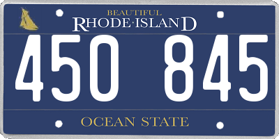 RI license plate 450845