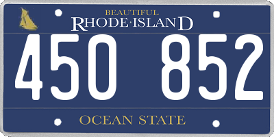 RI license plate 450852