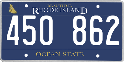 RI license plate 450862