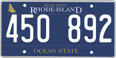 RI license plate 450892