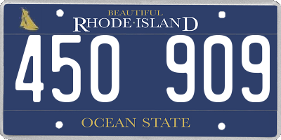 RI license plate 450909