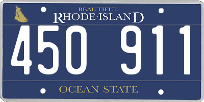 RI license plate 450911