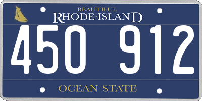 RI license plate 450912