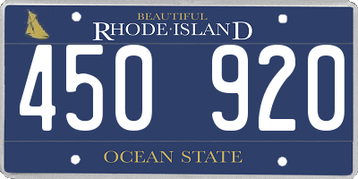 RI license plate 450920