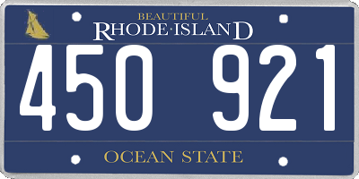 RI license plate 450921