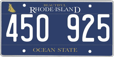 RI license plate 450925