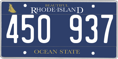 RI license plate 450937