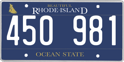 RI license plate 450981