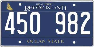 RI license plate 450982