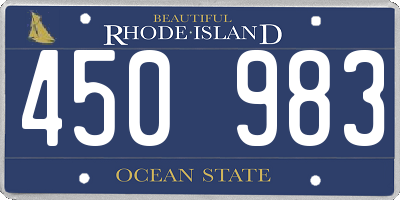 RI license plate 450983