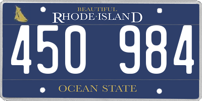 RI license plate 450984