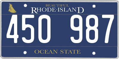 RI license plate 450987