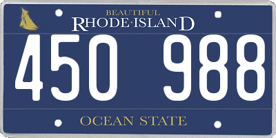 RI license plate 450988