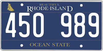 RI license plate 450989