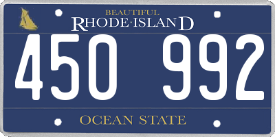 RI license plate 450992