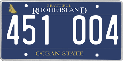 RI license plate 451004