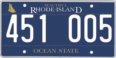 RI license plate 451005