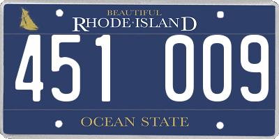 RI license plate 451009