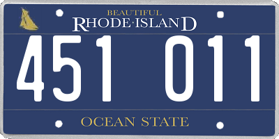 RI license plate 451011