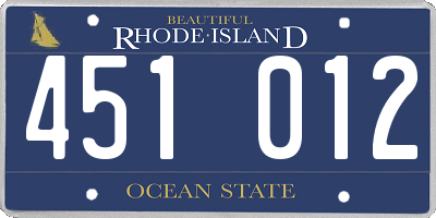 RI license plate 451012