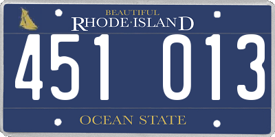 RI license plate 451013