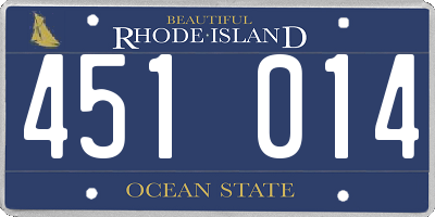 RI license plate 451014