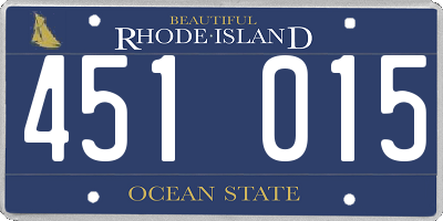 RI license plate 451015