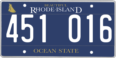 RI license plate 451016
