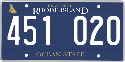 RI license plate 451020