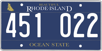 RI license plate 451022