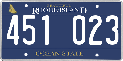 RI license plate 451023