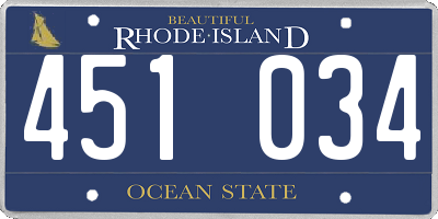 RI license plate 451034