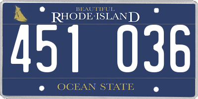 RI license plate 451036