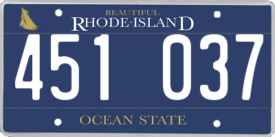 RI license plate 451037