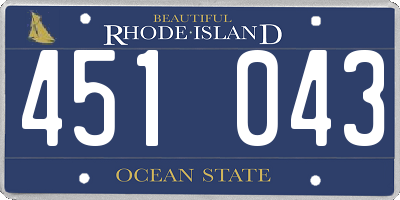 RI license plate 451043