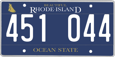RI license plate 451044