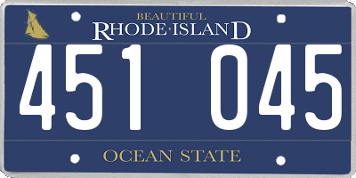 RI license plate 451045