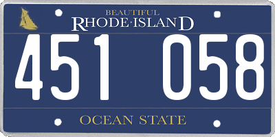 RI license plate 451058
