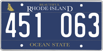 RI license plate 451063