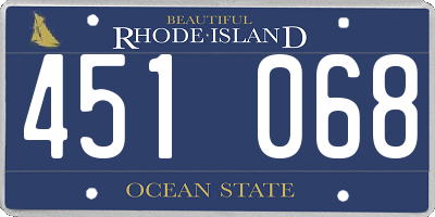 RI license plate 451068