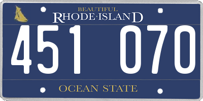 RI license plate 451070