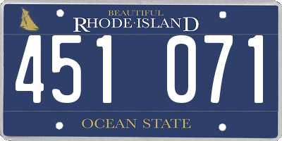 RI license plate 451071